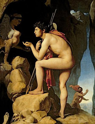 Oedipe et le Sphinx, la connaissance et le charnel/ Peinture INGRES