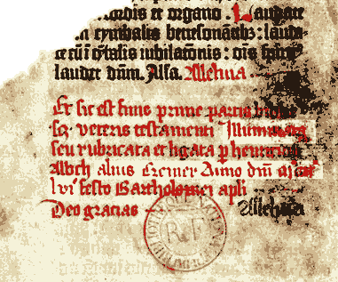 Colophon de Cremer à une Bible de Gutenberg