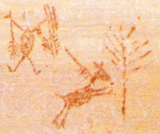 chasseur, proie et arbre de vie /photo: L. Dubal chasseur, proie et arbre de vie a capivara