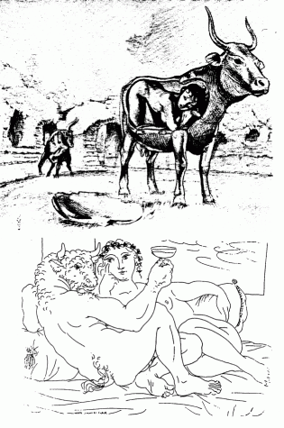 Drawings of M. DESIMON (1969) and P.PICASSO