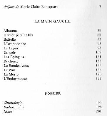 recueil La main gauche int&eacute;gral (Gallimard)